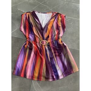Women’s Size L Pullover Blouse Colorful Multicolor